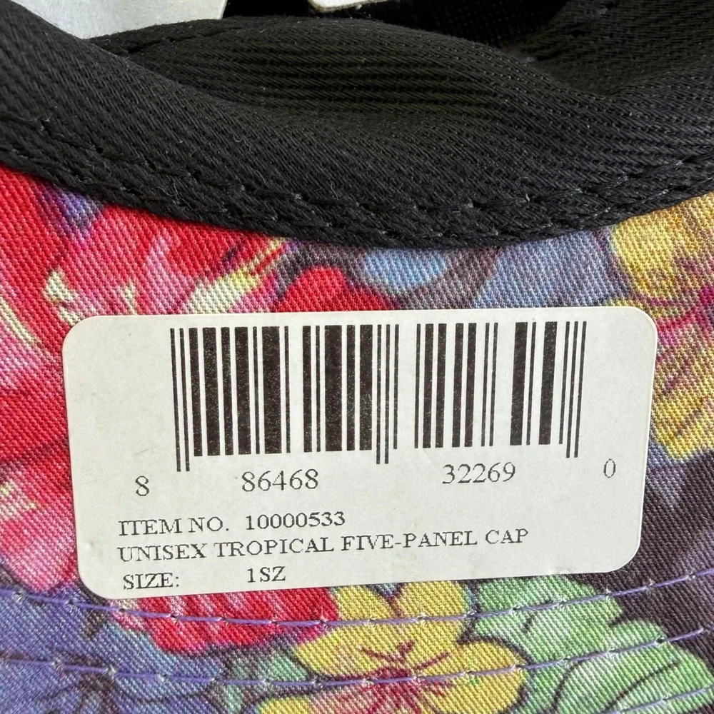 TOMS Unisex Tropical Five-Panel Cap Floral Print Purple Flat Brim Hat